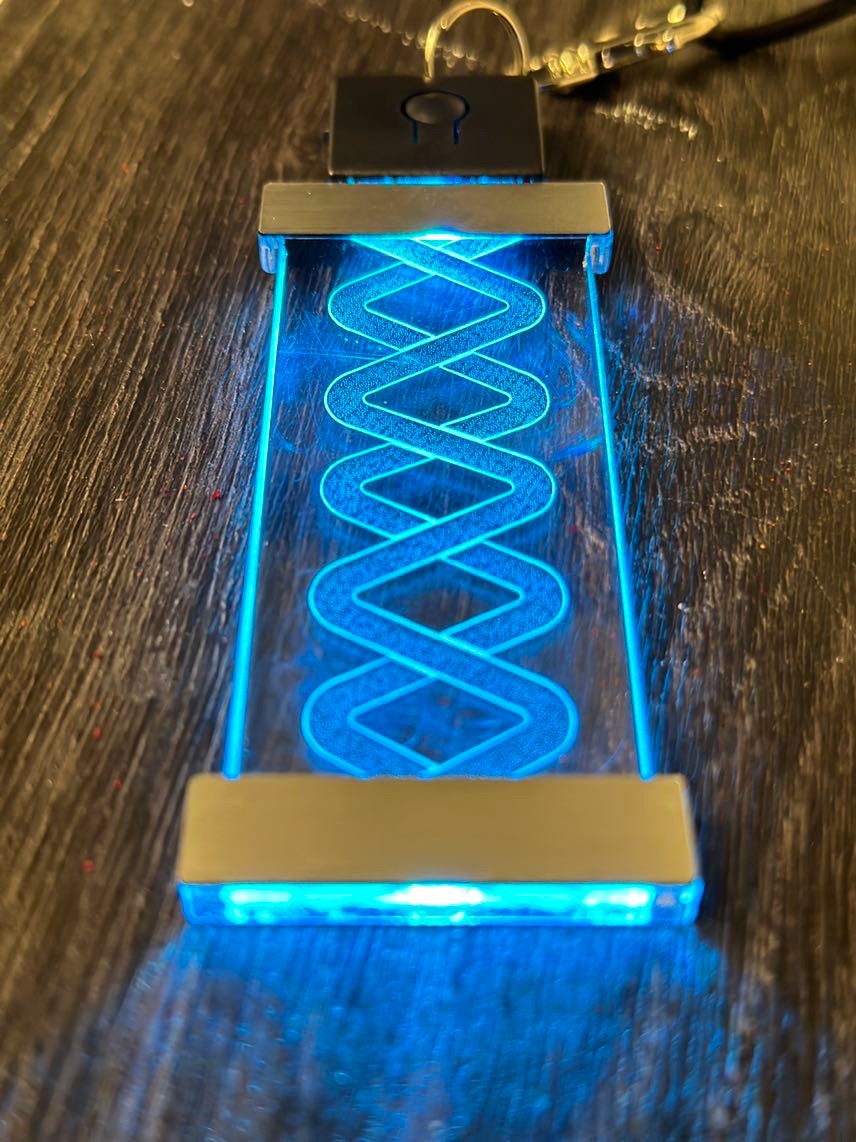 Cyberpunk LED Pendant - Rechargeable 7 Color LED Keychain Ornament with USB Charging