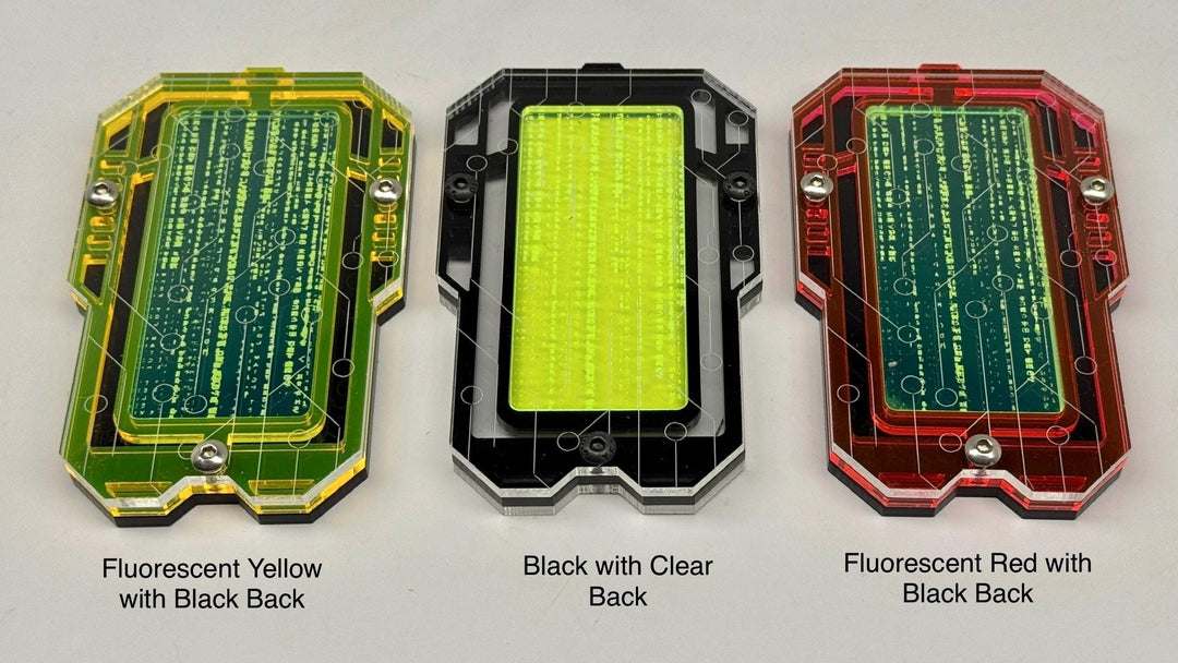 Cyberpunk Necklace Pendant – Layered Acrylic Network Access Key with Hex Screws