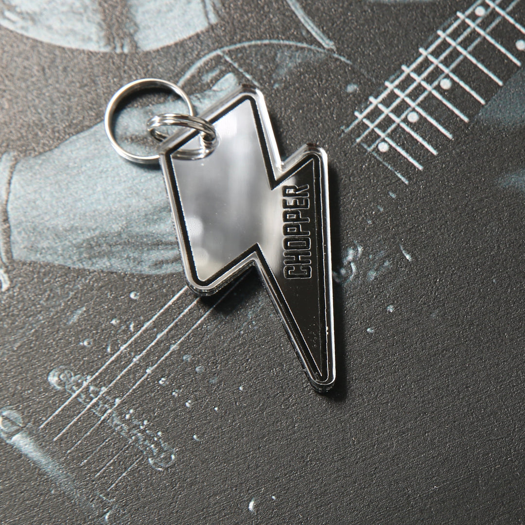 Personalized Pet Tag - Zeus Lightning Bolt Custom Engraved Acrylic Tag With Stainless Steel Ring