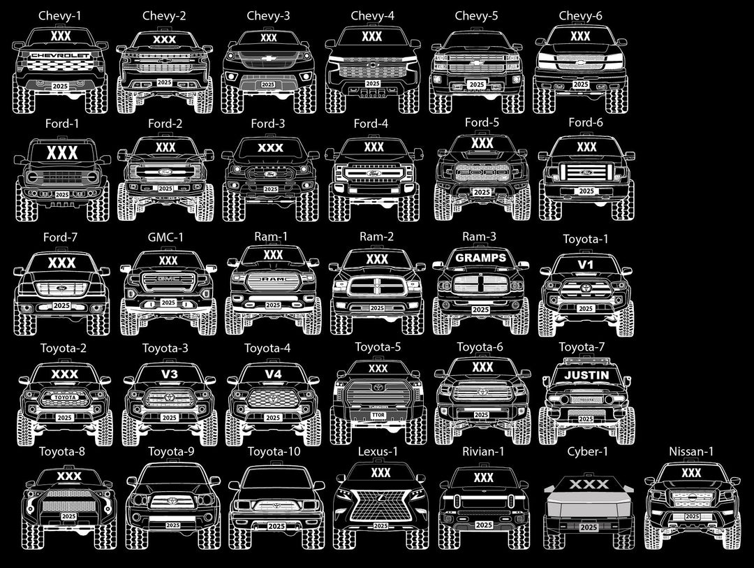 Pickup Truck Ornament - 4x4 Christmas Ornament With Precision Cut Acrylic Gift Box Option