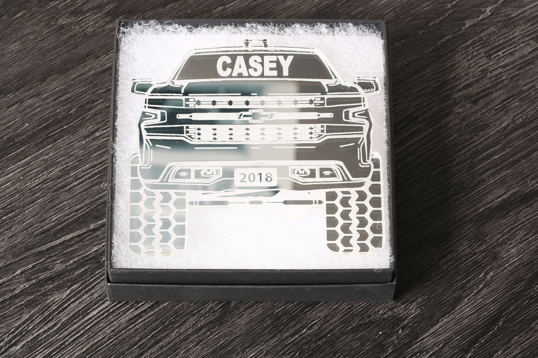 Pickup Truck Ornament - Personalized 4x4 Christmas Tree Decoration with Gift Box