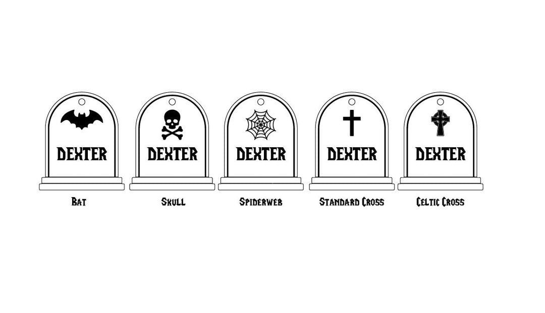 Personalized Pet Tag – Halloween Tombstone Pet Collar Name Tag – Weatherproof Acrylic