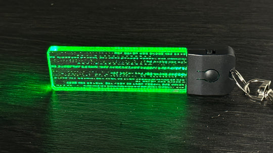 Cyberpunk Keychain - Color Changing LED Light Up Keychain with USB Charging Cord