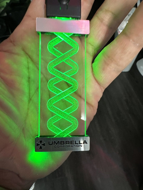 Cyberpunk LED Pendant - Rechargeable 7 Color LED Keychain Ornament with USB Charging