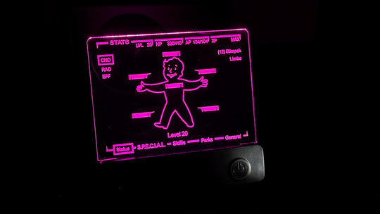 Pip-boy LED Light - Custom Acrylic Fallout Game Light with Color Changing Display