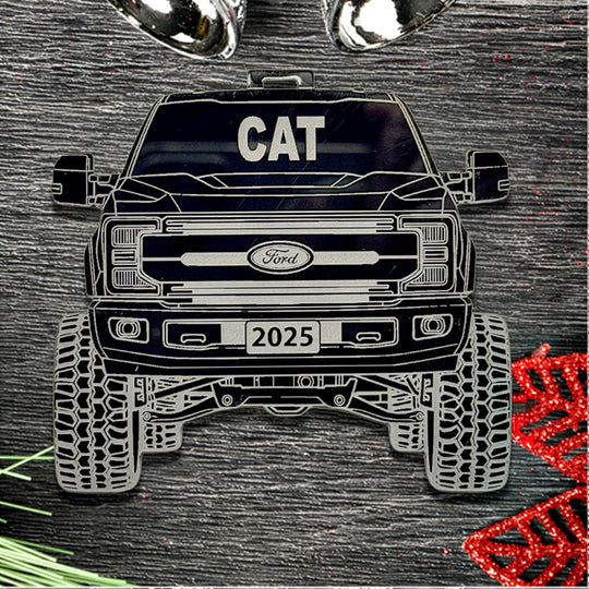 Pickup Truck Ornament - 4x4 Christmas Ornament With Precision Cut Acrylic Gift Box Option