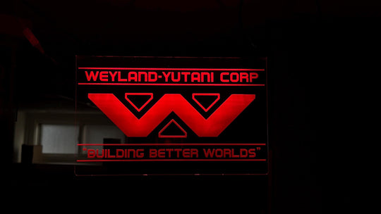 Weyland-Yutani LED Sign - Illuminated Wall Art With Remote Control Lighting