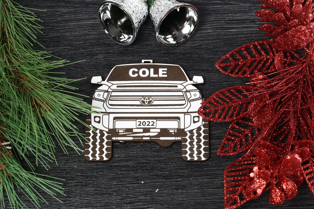 Pickup Truck Ornament - 4x4 Christmas Ornament With Laser Engraved Finish