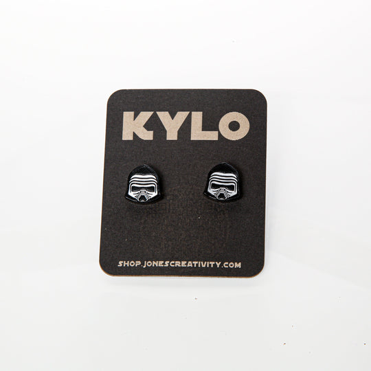 Kylo Ren Stud Earrings – Precision Laser Cut Engraved Small & Large Studs