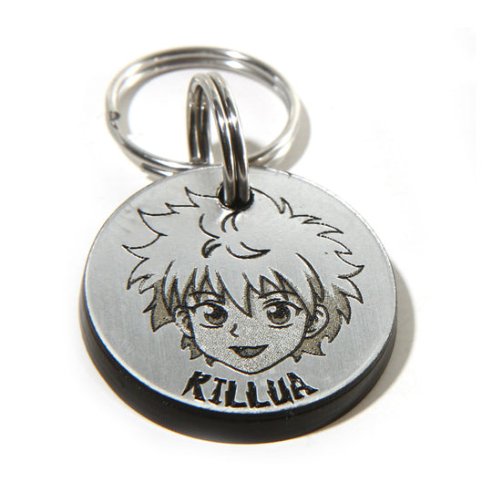 Personalized Killua Pet Tag - Custom Acrylic Pet ID Tags with Stainless Steel Ring