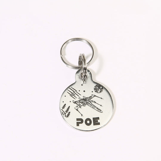 Personalized Pet Tag – Custom Aluminum Millennium Falcon Star Wars ID Tag