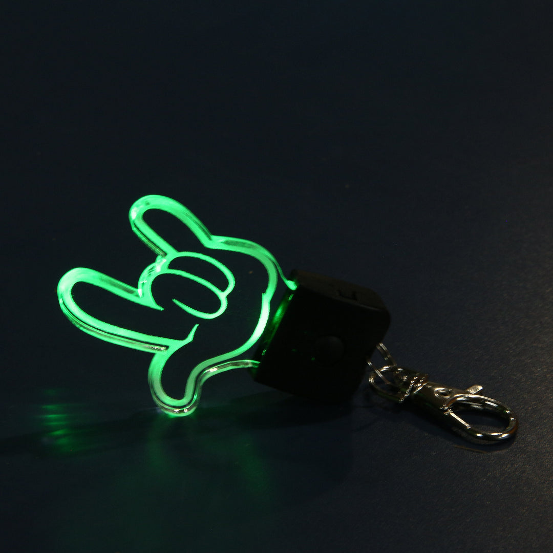 LED Love Keychain – Color Changing ASL Love Symbol | Rechargeable Acrylic Gift