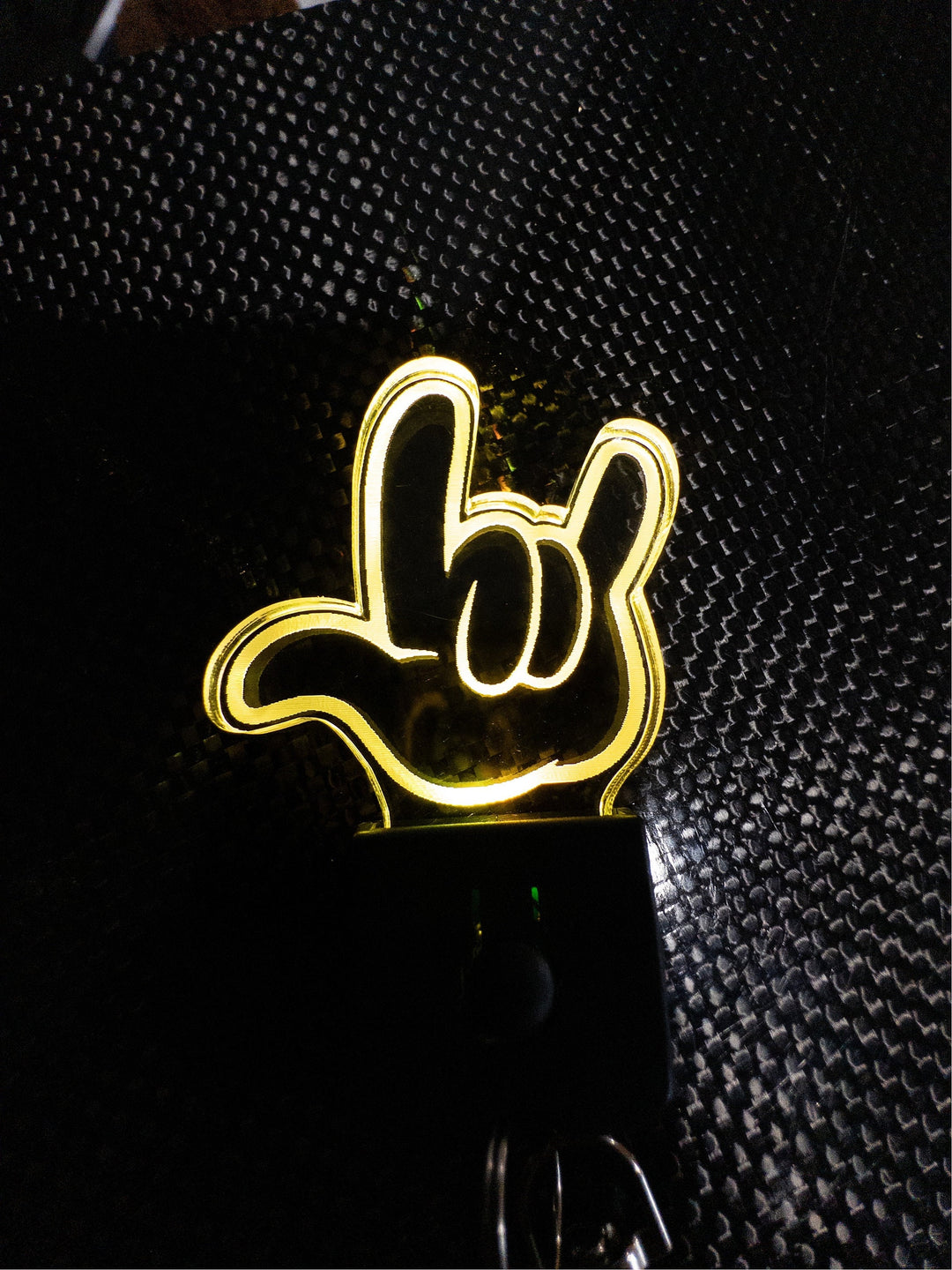 LED Love Keychain – Color Changing ASL Love Symbol | Rechargeable Acrylic Gift
