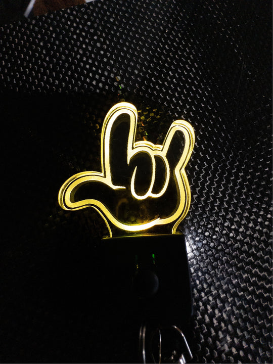 LED Love Keychain – Color Changing ASL Love Symbol | Rechargeable Acrylic Gift