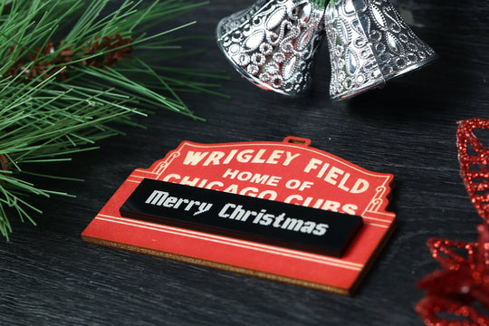 Wrigley Field Ornament - Personalized Wooden Keepsake | Cubs Fan Gift