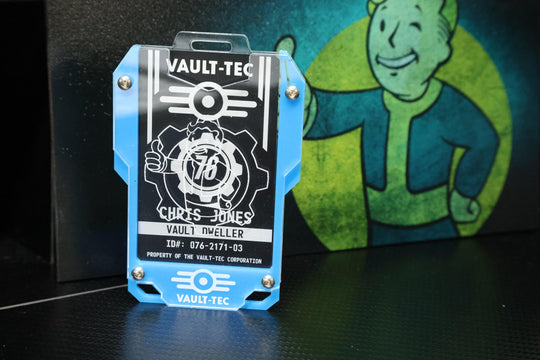 Cyberpunk Badge Holder – Vault-Tec Keycard Holder | Engraved Acrylic ID Case