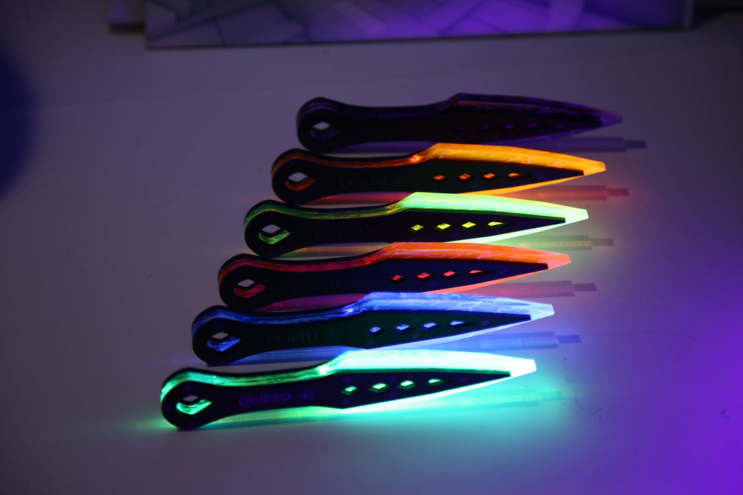Cyberpunk Knife – UV Reactive Blade | Glow Under Blacklight – Premium Cast Acrylic Dagger