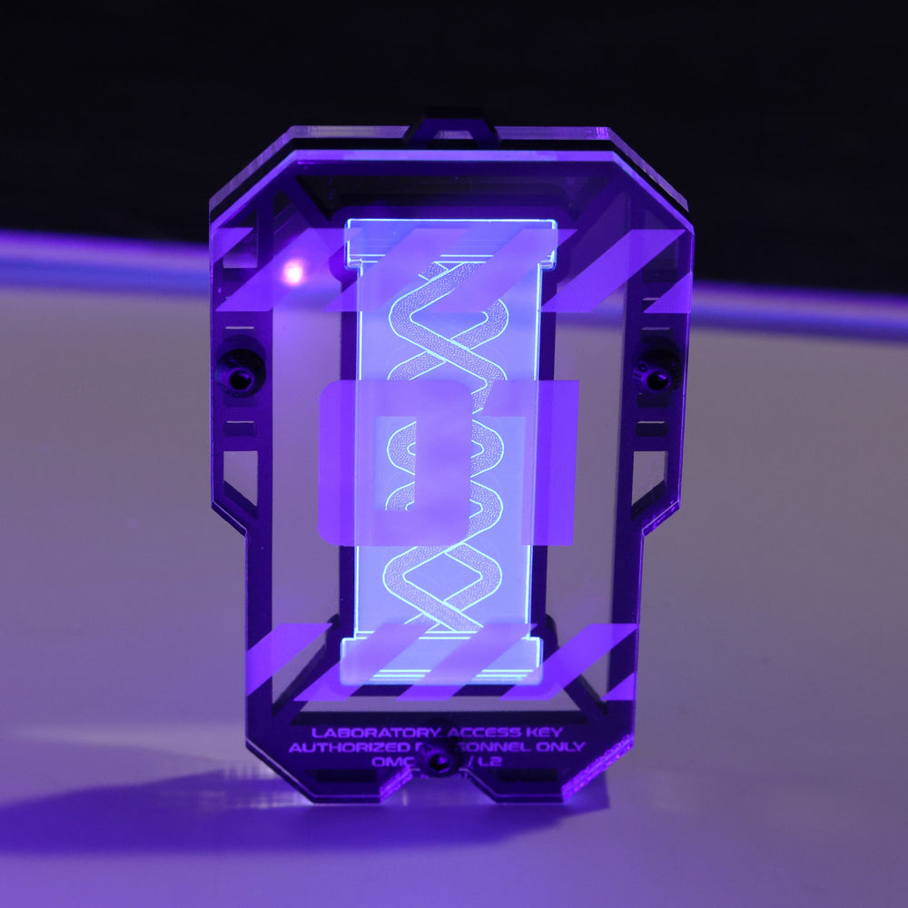 Cyberpunk Pendant - Biohazard Necklace With Acrylic Key & Black Layer Design