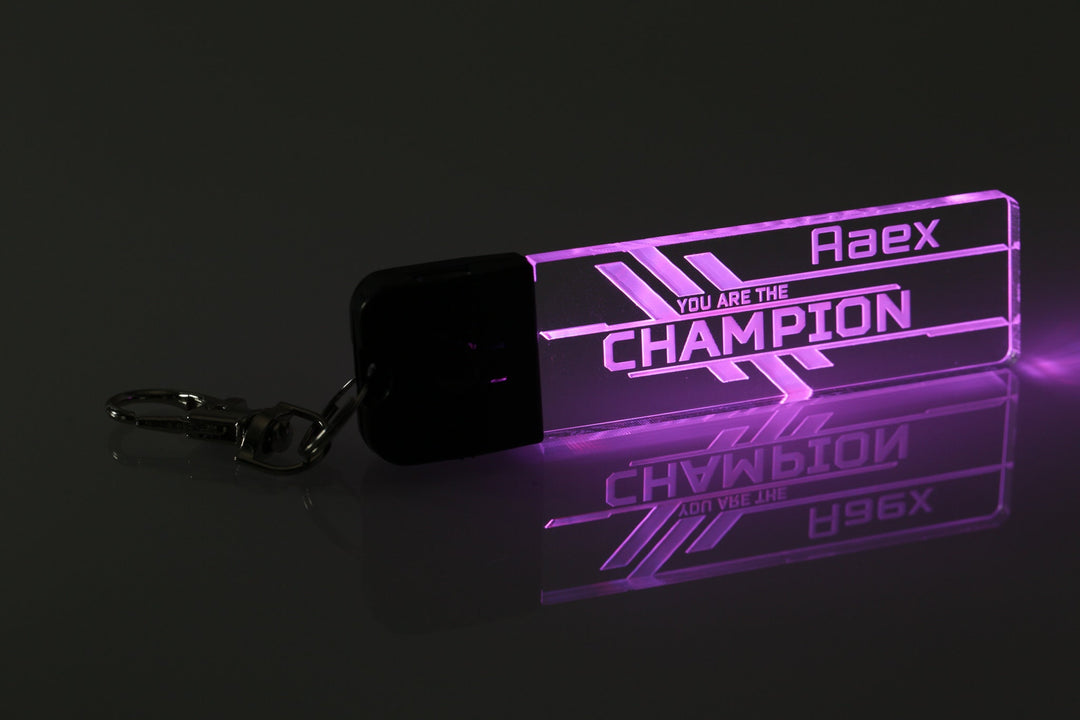 Color Changing Keychain - Personalized Acrylic LED Light Up Gaming Gift
