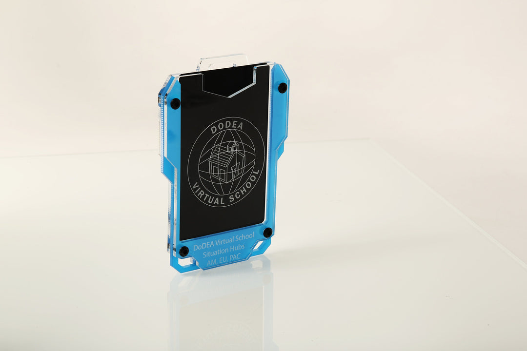 Cyberpunk ID Card Holder – Stylish Engraved Acrylic Badge Protector for Work or Events