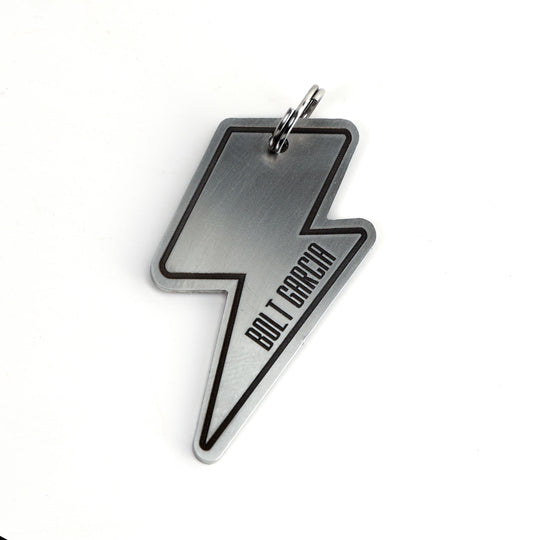 Personalized Pet Tag - Zeus Lightning Bolt Stainless Steel Dog ID Tag With Collar Ring