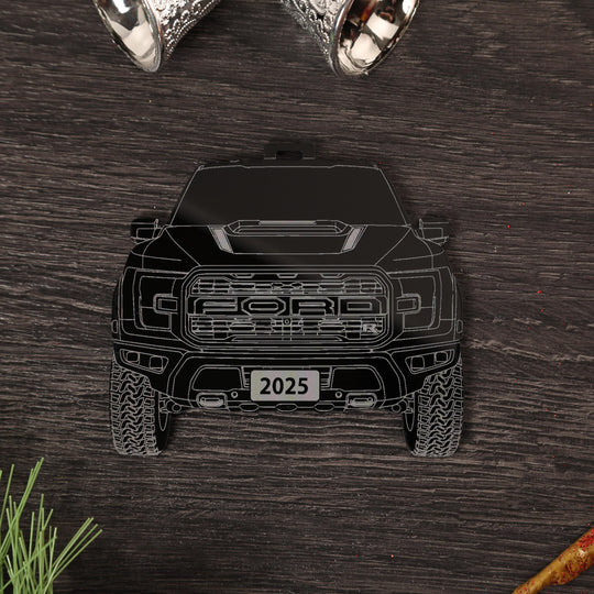 Pickup Truck Ornament - 4x4 Christmas Ornament With Precision Cut Acrylic Gift Box Option
