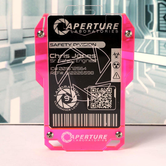 Cyberpunk Badge Holder – Aperture Laboratories Keycard Holder for Techwear