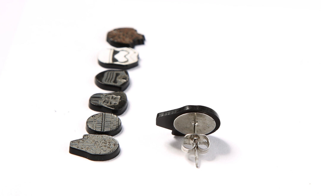 Kylo Ren Stud Earrings – Precision Laser Cut Engraved Small & Large Studs