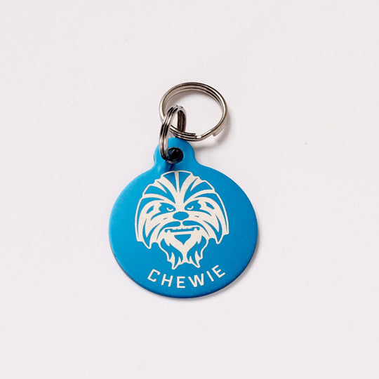 Personalized Pet Tag - Custom Dog Tag | Weatherproof Metal Sci-Fi Round Collar ID