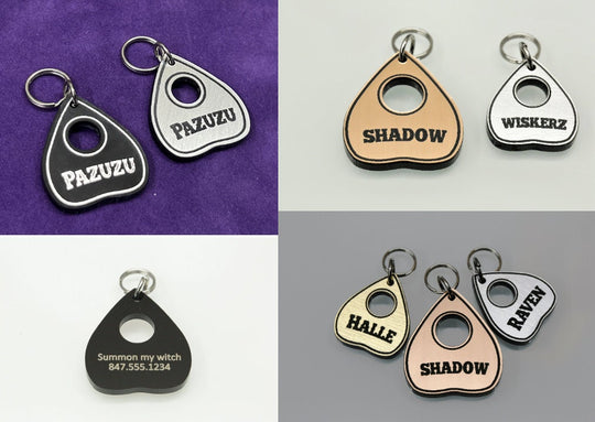 Personalized Pet Tag – Ouija Pet Tag With Stainless Steel Ring | Weatherproof Acrylic