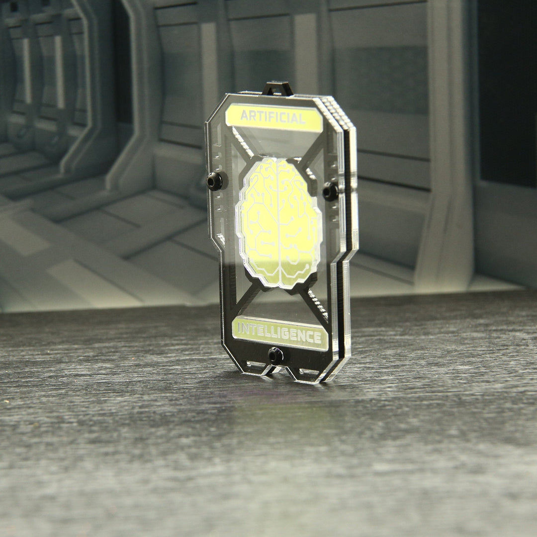 Cyberpunk Key Necklace - AI Pendant Layered Acrylic Charm With Hex Screws