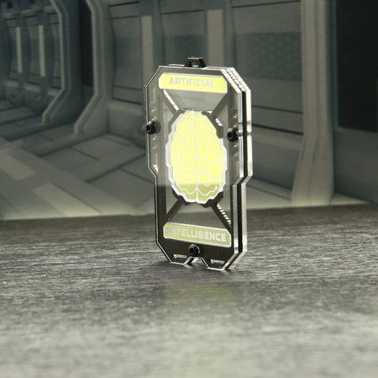 Cyberpunk Key Necklace - AI Pendant Layered Acrylic Charm With Hex Screws