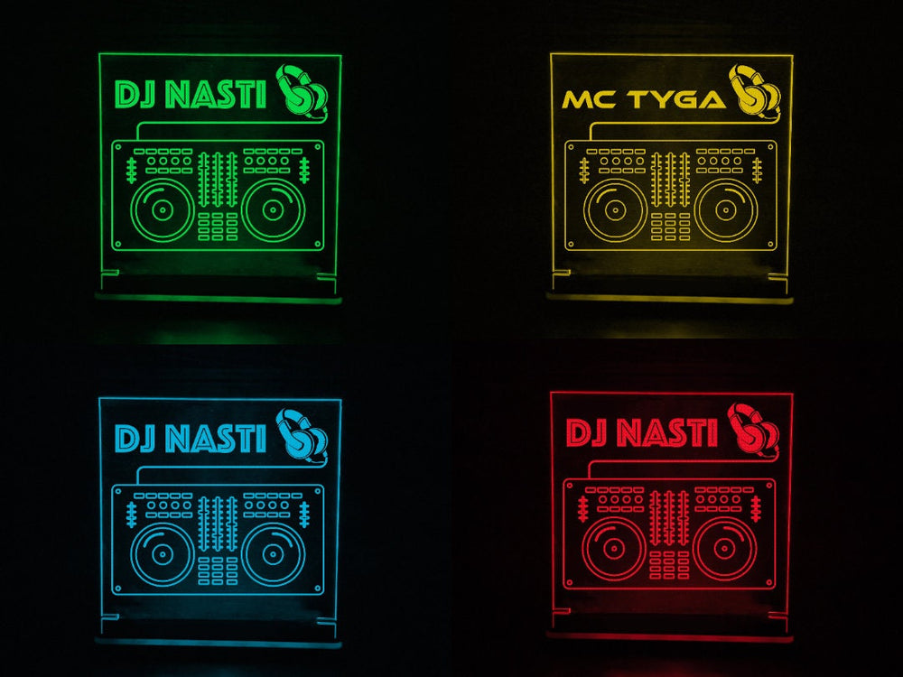LED DJ Sign - Color Changing Lamp With Wireless Controller | Acrylic Night Light
