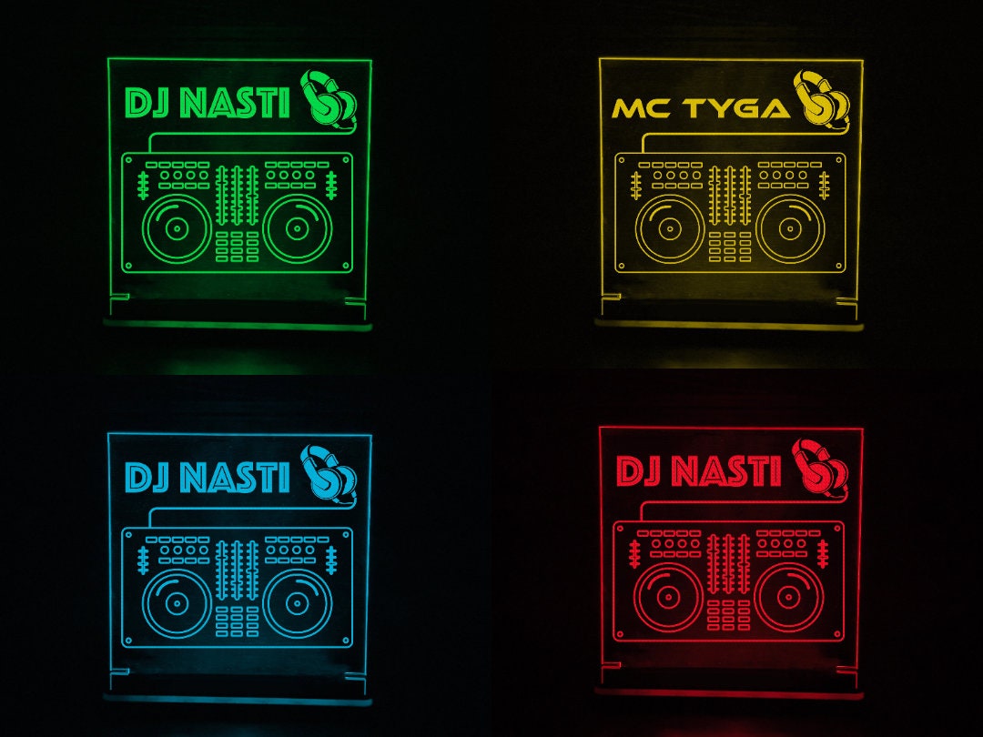 LED DJ Sign - Color Changing Lamp With Wireless Controller | Acrylic Night Light