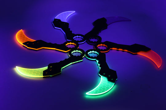 Cyberpunk Knife – UV Reactive Blade | Glow Under Blacklight – Premium Cast Acrylic Dagger