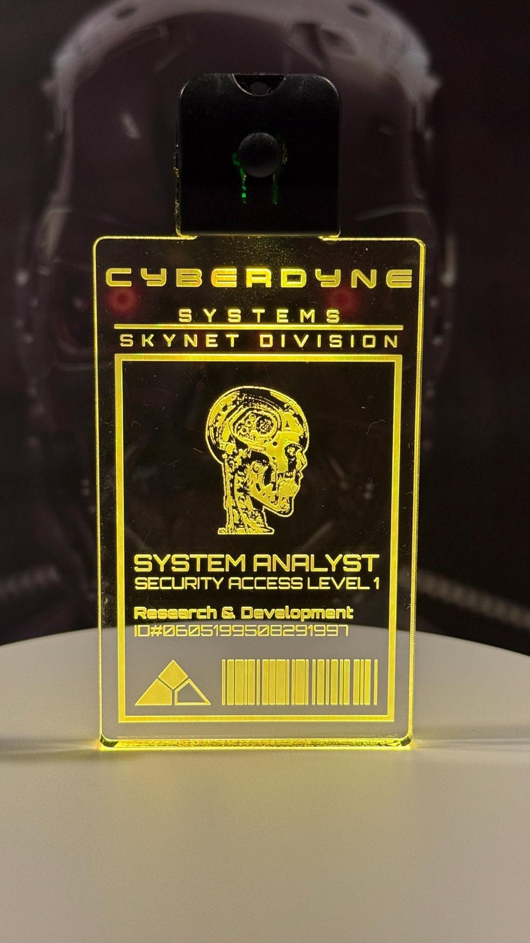 LED Illuminated Badge - Cyberpunk Color Changing Acrylic Light Pendant with USB Charging