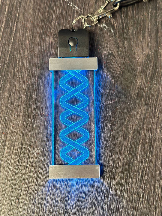 Cyberpunk LED Pendant - Rechargeable 7 Color LED Keychain Ornament with USB Charging
