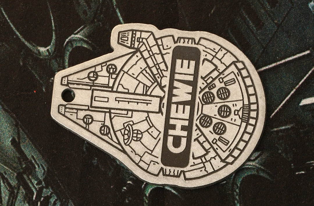 Millennium Falcon Dog Tag - Personalized Stainless Steel Pet ID Collar Charm
