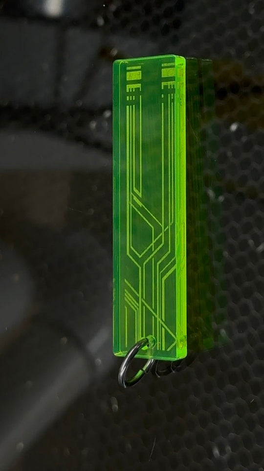 Cyberpunk Glow Pendant - UV Reactive Pendant | Black Light Keychain Accessory