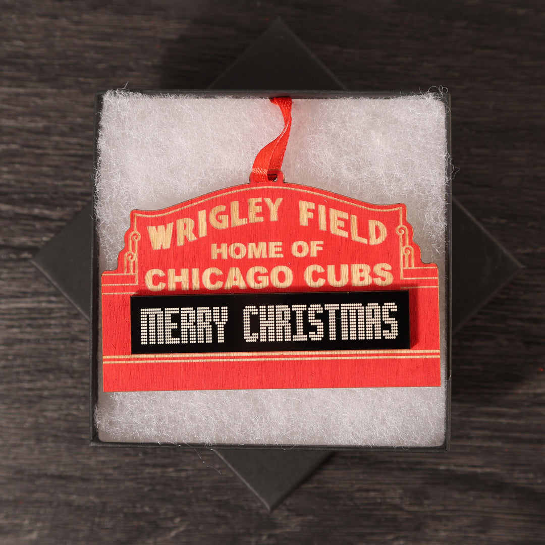Wrigley Field Ornament - Personalized Wooden Keepsake | Cubs Fan Gift