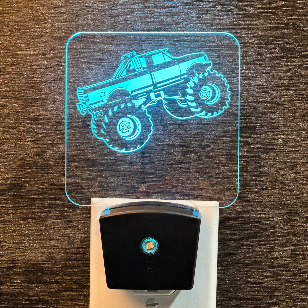 Monster Truck LED Sign - Personalized Night Light with Remote & USB Rechargeable