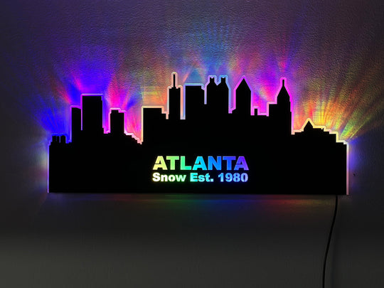 LED Illuminated Wall Art – Handmade City Skyline Decor with Wireless LED Controller