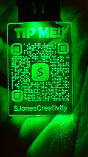 LED QR Code Pendant - Personalized Color Changing Acrylic Necklace & Keychain
