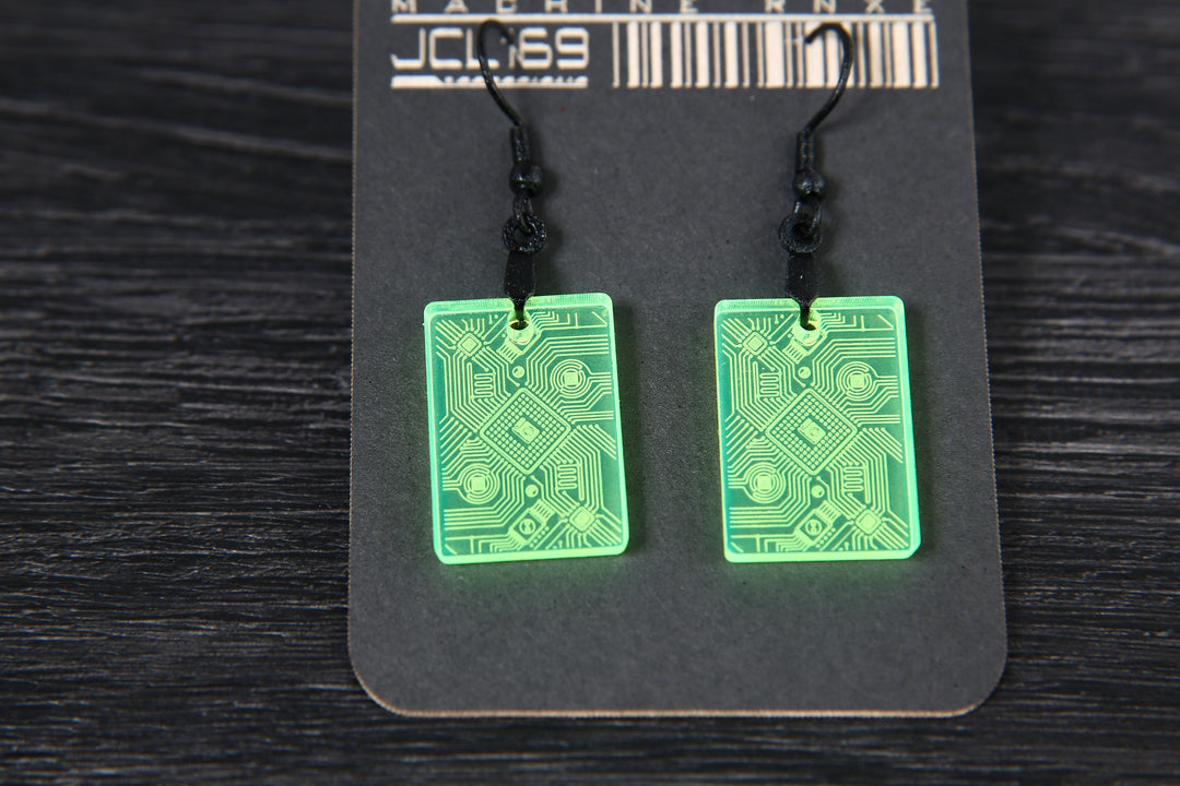 Cyberpunk Earrings – UV Reactive Laser Cut Hypoallergenic Statement Jewelry