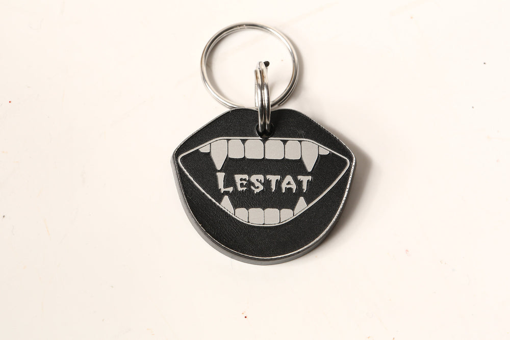 Vampire Pet Tag - Personalized Dog ID Tag | Dracula Cat ID | Weatherproof Acrylic