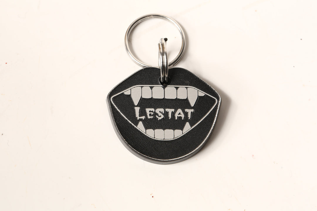 Vampire Pet Tag - Personalized Dog ID Tag | Dracula Cat ID | Weatherproof Acrylic