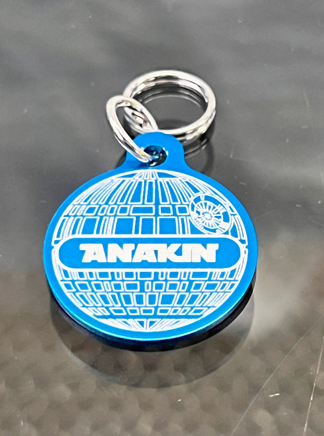 Death Star Dog Tag – Personalized Custom Pet ID, Weatherproof Aluminum Tag