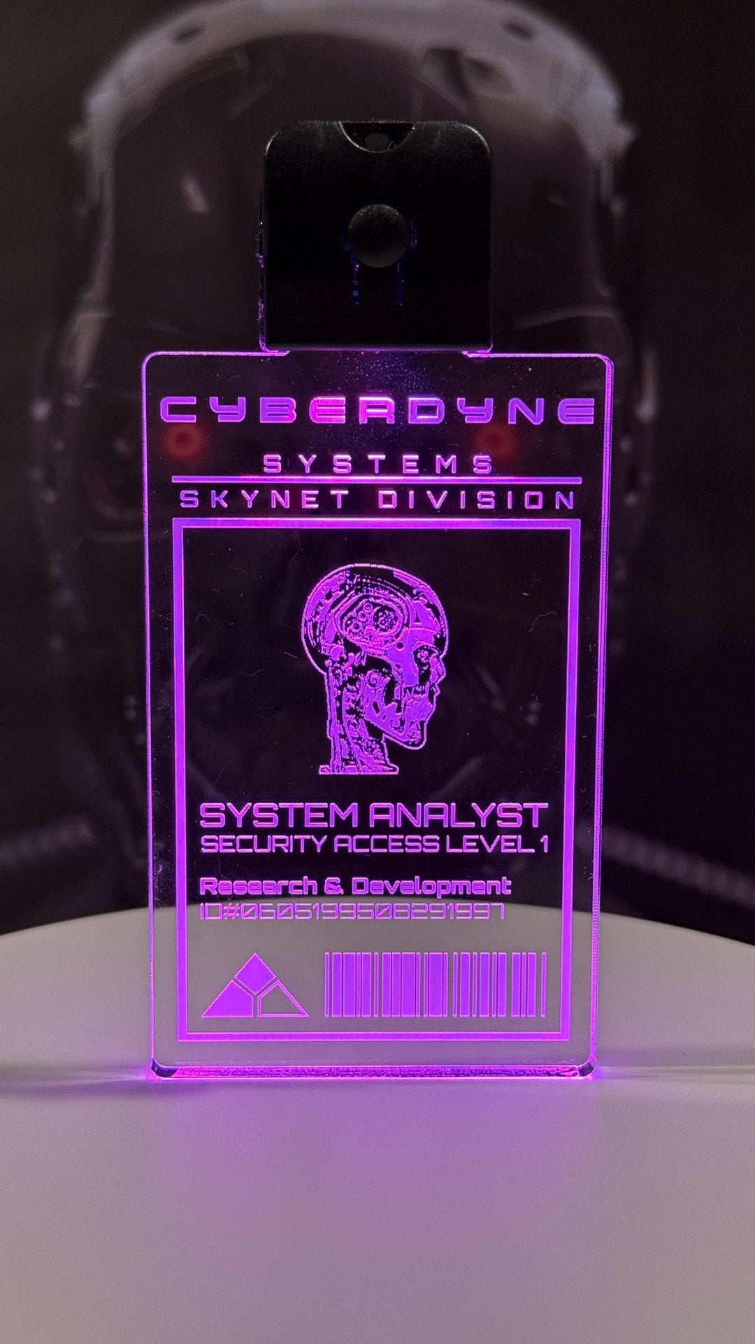 LED Illuminated Badge - Cyberpunk Color Changing Acrylic Light Pendant with USB Charging