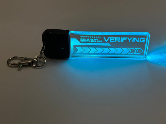 Futuristic Cyberpunk Keychain - Color Changing LED Light Up Keyring with USB Charging