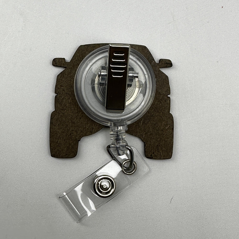 4x4 Truck Badge Reel - Personalized Medical Badge Clip for Nurses & Doctors